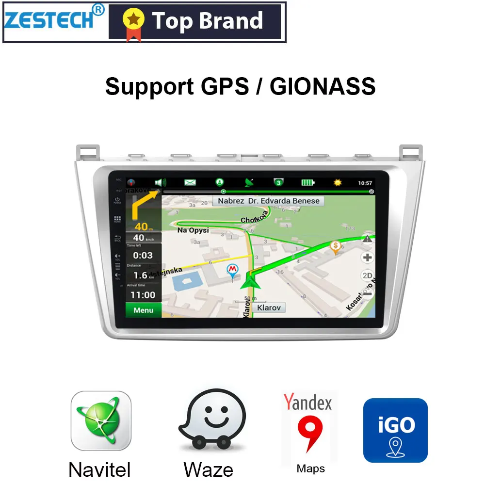 Android 1 din автомагнитола gps dvd-плеер для Mazda 6 2008 2009 2010- Поддержка рулевого колеса управления автомобиля радио мультимедиа