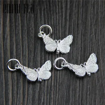 

Emith Fla 100% 925 Sterling Silver Animal Butterfly Necklace Pendants Bracelet Charms Authentic DIY Pendant Jewelry Accessories