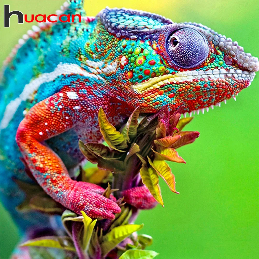 Huacan алмазная вышивка полная выкладка ящерица мозаика 5д животные крестиком