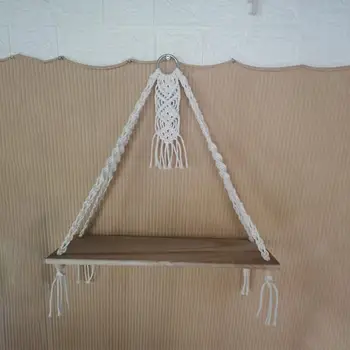 

Macrame Wall Hanging Boho Tassel Tapestry Storage Rack Shelf Room Decoration Household Living Room Bedroom Wall Decor 2020