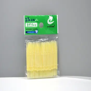 

100PC Disposable Double Head Plastic Tooth Floss Hygiene Dental Floss Interdental Toothpick Healthy for Teeth Cleaning Oral Care