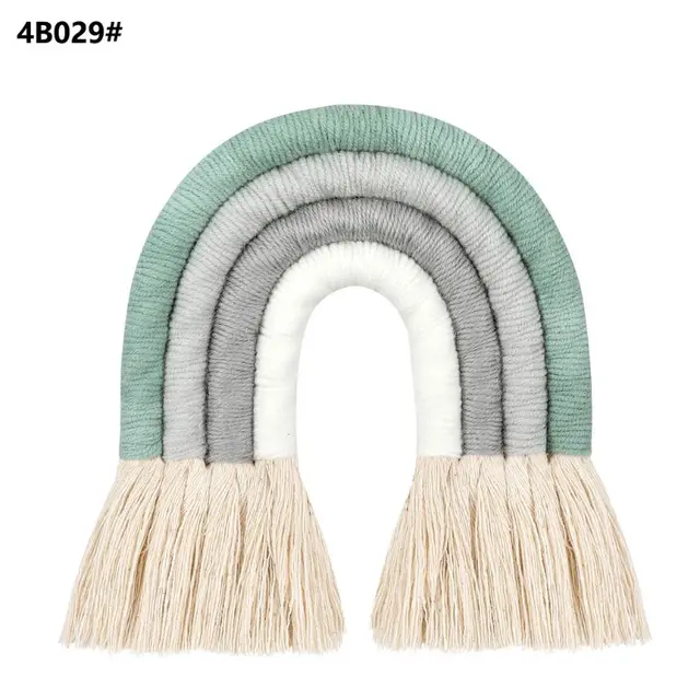 Decorazione da parete arcobaleno in macramè a 4 strati per camera da letto, cameretta dei bambini, arazzo colorato, corda intrecciata, nappa, giocattoli da appendere alla parete_voghion.com