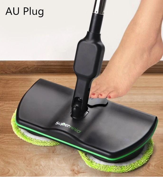 Polisher Mop AU Plug Перезаряжаемый 360 градусов вращающийся беспроводной очиститель пола скруббер полировщик электрическая вращающаяся Швабра микрофибра Чистящая Швабра регулируемая - Цвет: Polisher Mop AU Plug