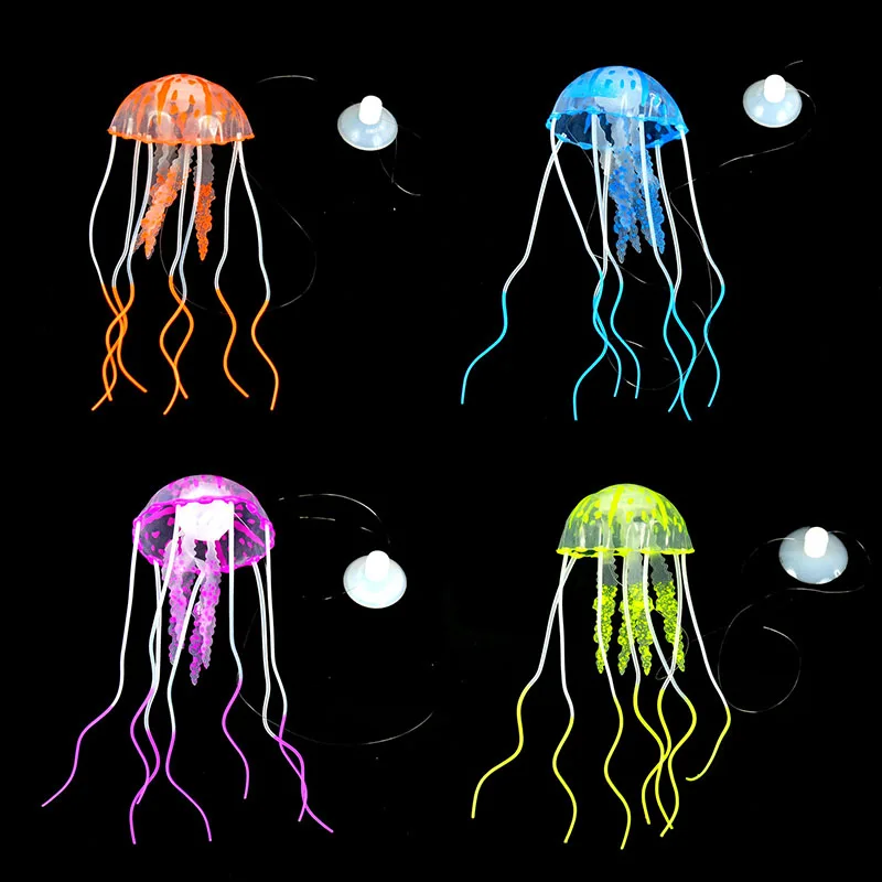 1Pcs Artificial Jellyfish Glowing Effect Fish Tank Ornament Aquarium Decoration Landscape Accessories Multi-color | Дом и сад