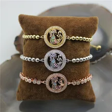 10 шт/партия Стильный и осмысленный ручной регулируемый CZ браслет, аксессуары для маминых любовных разъемов. Кубического циркония ювелирных изделий