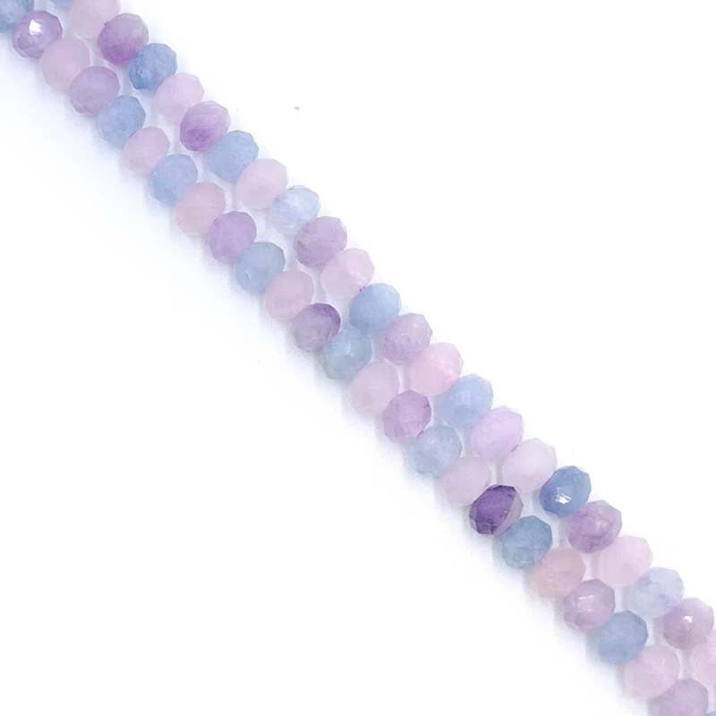 Natural Faceted Amethysts Quartz Stone Beads Lavender Quartz Aquamarine for Jewelry Making DIY Necklace Bracelet 15'' 4x6mm