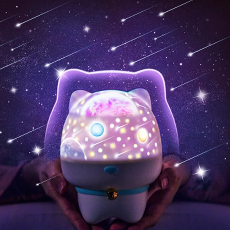 

Cute Pet Starry Sky Projection Lamp LED Bluetooth Music Romantic Rotating Small Night Lamp Creative USB Charging Atmosphere Nigh