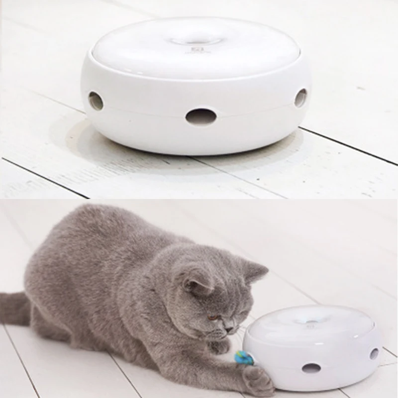 

creative electric cat toy smart funny cat stick crazy game spinning turntable cat catch mouse donut automatic turntable cat toy