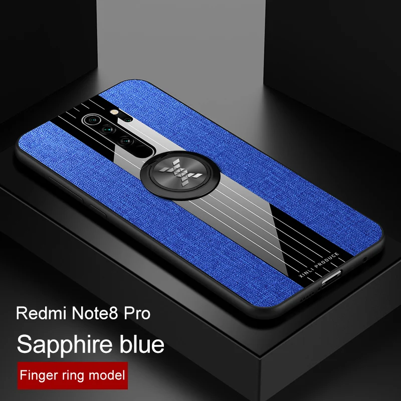 Чехол для телефона для Xiao mi Red mi Note 8 Pro Чехол 8 A магнитное кольцо держатель задняя крышка для Xiaomi mi Note 10 9T Pro mi 9se A3 mi 9 lite - Цвет: Blue With Ring