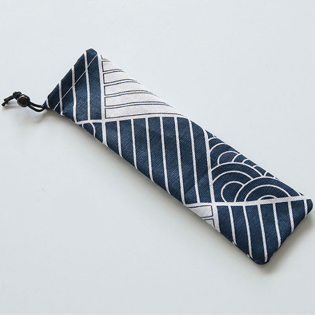 Style Cutlery Bag Reusable Travel Drawstring Pouch for Kitchen Tableware Fork, Spoon, Bamboo Chopsticks, Cleaning Brush