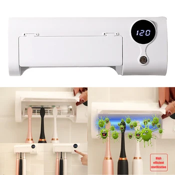 

Household Electric Toothbrush Light Sterilization Lamp Rack Toothpaste Dispenser Organizer Cleaner Oral Care For Hotel Bath