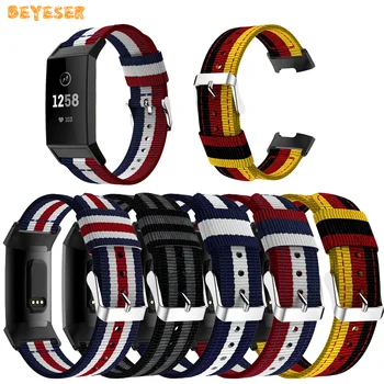 

Bracelet Nylon For Fitbit Charge 3 Smart Watch Strap Adjustable Wristband Replacement Smart Watch Band accessories stripe Sports