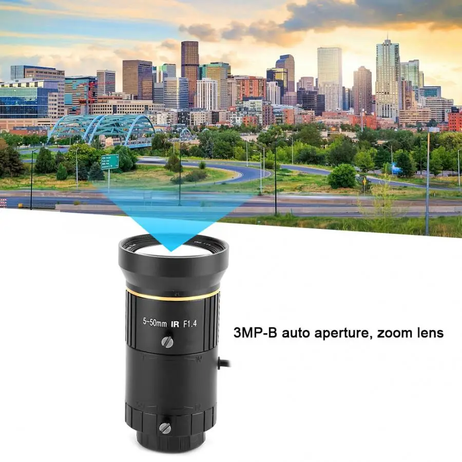 3MP-B HD Автоматическая диафрагма зум 5-50 мм-длина безопасности CCTV объектив камеры безопасности объектив камеры