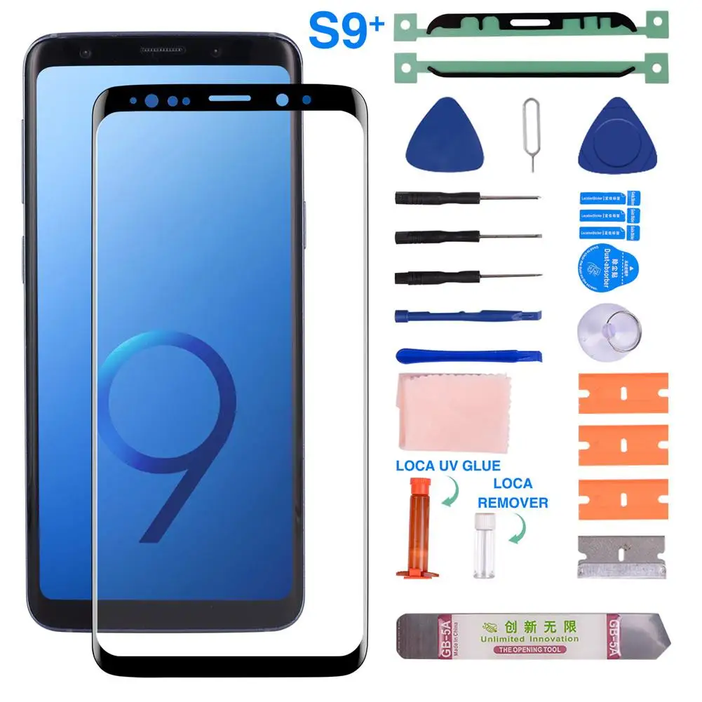 Комплект для замены экрана для samsung Galaxy S10 S9 S8 серии передних стеклянных линз и УФ клей для samsung передних стеклянных чехлов