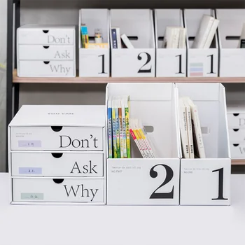 

Desk Organizer Desk Arrangement Box Paper Folding Book Vertical Student Information File Rack Book File Storage Box