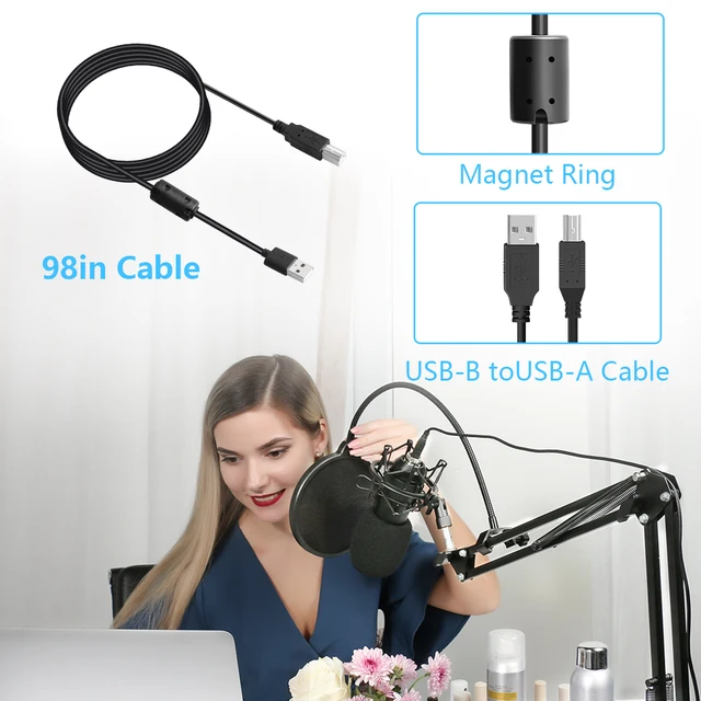 MAONO USB Microphone Kit Professional Podcast Condenser Mic 192KHZ