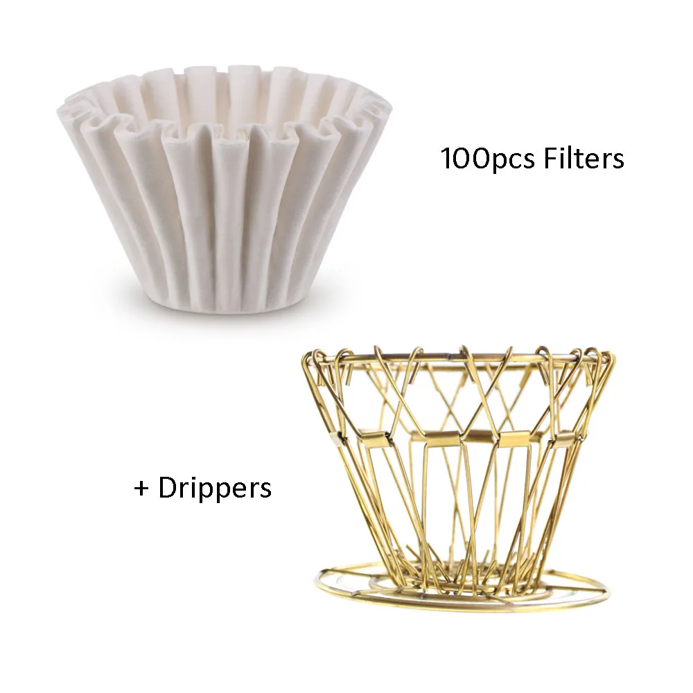 Dripper with filters Эко кофе портативный кофе капельница складной Умный Кофе фильтр V60 стиль кофе капельный фильтр чашка многоразовый безбумажный залить - Цвет: Dripper with filters