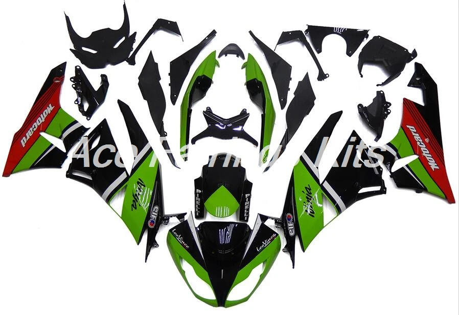 Литья под давлением ABS обтекатель комплект подходит для Kawasaki ZX6R 2009 2010 2011 2012 Обтекатели ZX-6R 09, 10, 11, 12, ниндзя 636 красного и зеленого цвета