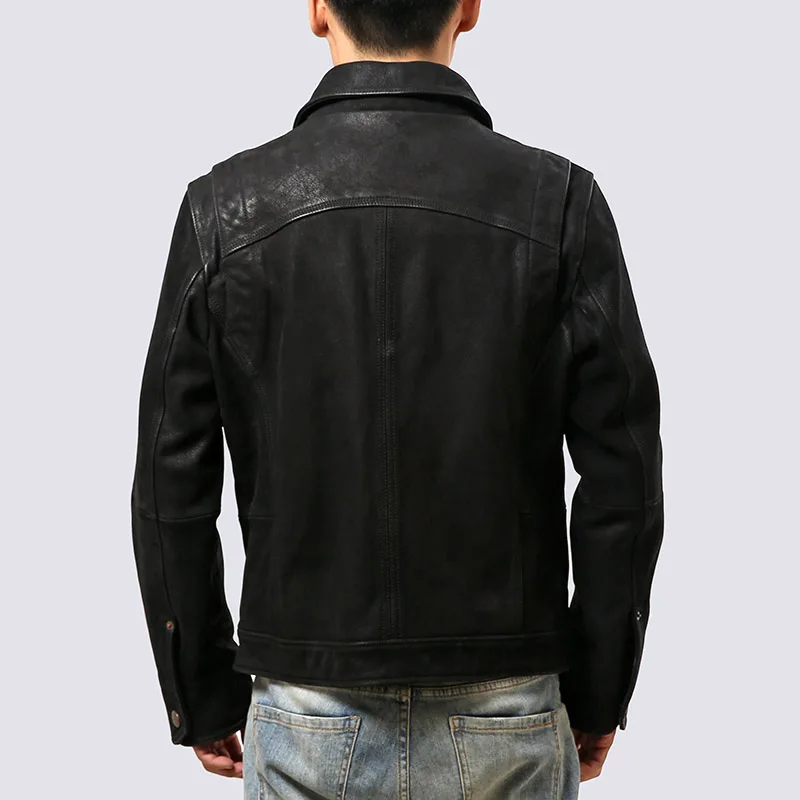 Buy 1516 Read Description! Asian size genuine leather outerwear cow leather jacket cowhide leather rider jacket