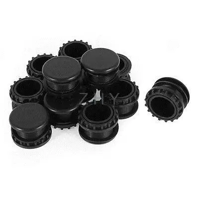 

12 Pcs Black Plastic Push Button Switch 22mm Mount Hole Panel Plug Cap