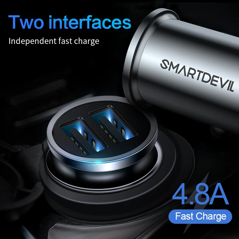 Автомобильное зарядное устройство SmartDevil USB 4 8 А мобильный телефон 2 порта быстрая