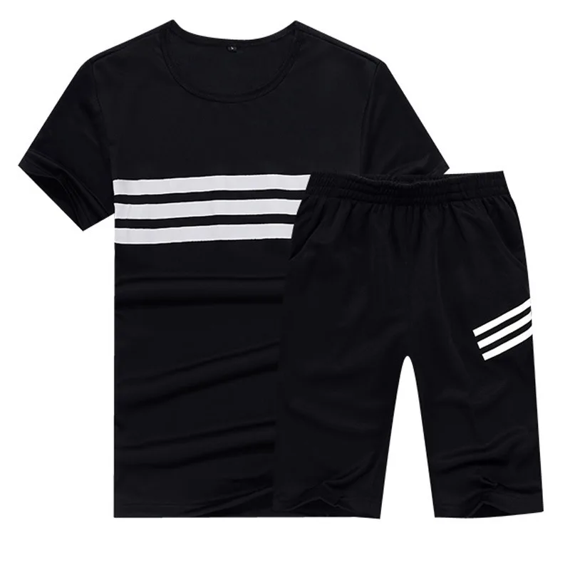 

2020 Summer Running Fitness Set Shorts+Short Sleeve Sportswear Jogging Outdoor 2 Piece Football Men's Sports Suit