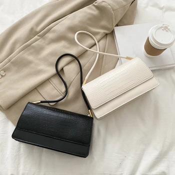 

Simple Style Small PU Leather Crossbody Bags For Women 2020 Elegant baguette Bag Shoulder Handbags Female Travel Hand Bag