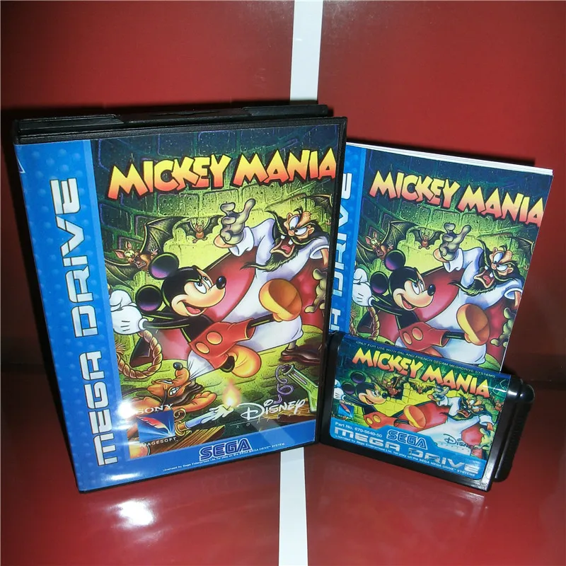 Микки мания ЕС крышка с коробкой и руководство для sega Megadrive Genesis Видео игровой консоли 16 бит MD карты