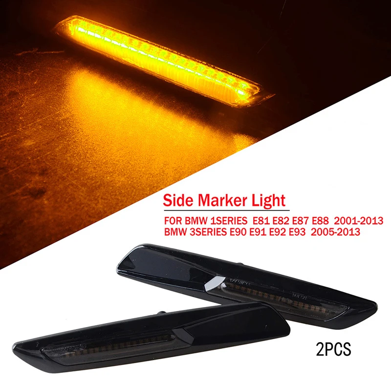

Автомобильный динамический боковой габаритный фсветильник рь, указатель поворота в сборе, 12 В, подходит для BMW E60, E61, E39, E81, E82, E87, E90, E91, E92, E93, черный