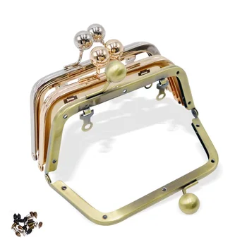 

10pcs/Set 14cm New Screw Purse Frame for bag Metal Kiss Clasp Lock Handles Women Shoulder Bags Frame Accessories