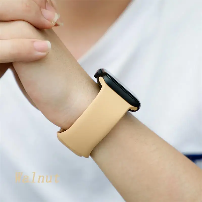 Walnut Ремешок для apple watch 5 4 ремешок 44 мм iwatch ремешок 42 мм correa 38 мм 40 мм спортивный силиконовый браслет ремешок для часов 4 3 2 - Цвет ремешка: Walnut