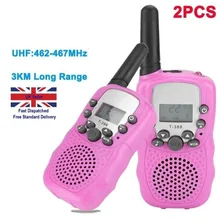 Walkie talkie pour enfants, longue portée, UHF 446MHz, 8 canaux, 2 pièces