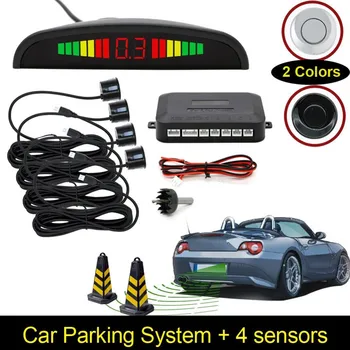 

2.5m Adjustable Reversing Radar System Alarm Kit Automatic Detection 4 Sensor LED Display Auto Reverse Radar Car Electronics