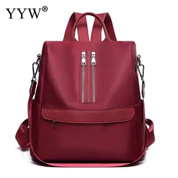 

2020 Teenager Girl Zipper Bagpack Large Capacity Oxford Backpack One Direction Durable Shoulder Bags Red Anti-Theft Mom Backpack