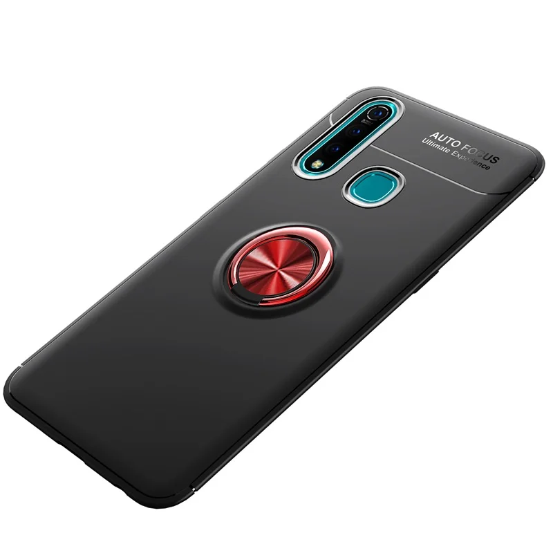 Чехол для VIVO Z5x Z1 Pro Автомобильный держатель Подставка магнитное кольцо-кронштейн задняя крышка из ТПУ для VIVO Z1 Pro Z5x телефонные чехлы Fundas Coque - Цвет: Red Black