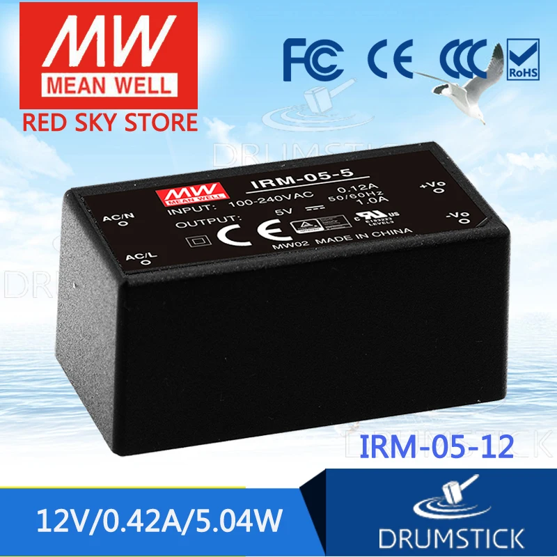 Бренд MEAN WELL представляет IRM 05 5 ватт meanwell 3.3V1.25A 5V1A 12V0. 42A 15V0. 33A 24V0. 23A Монтаж на