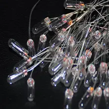 Filamento incandescente della lampadina dell'indicatore 6V della lampadina miniatura gialla dei capelli bianchi di 20 pz/pacco 4mm, lampadina del filamento di Edison