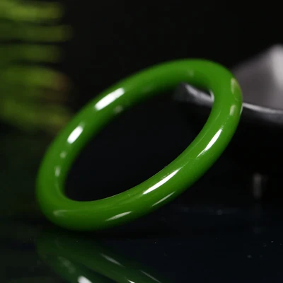 

Natural Hetian Jade Green 54-64mm Bangle Elegant Princess Jewelry Best Gift