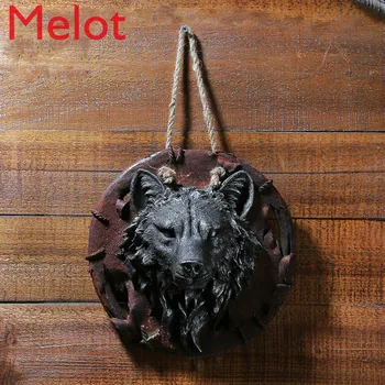 

American Wolf Head Ornaments Crafts Living Room Study Cafe Bar Wall Decoration Antique Wall Decoration Home Decoration