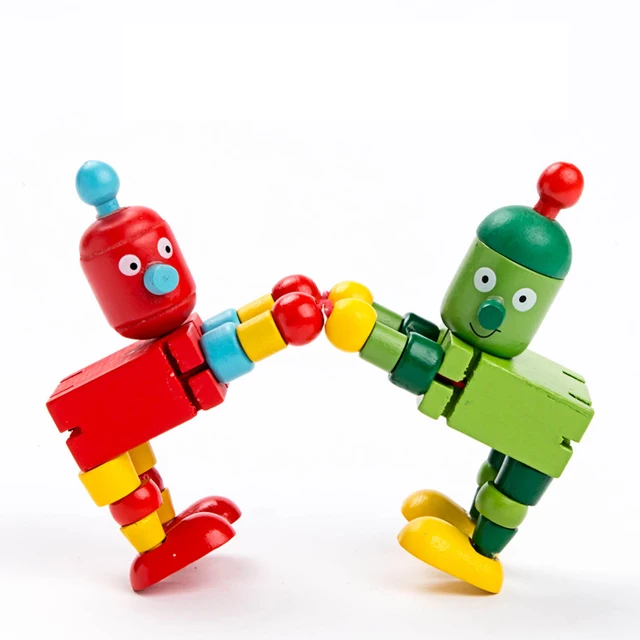 Funny Wooden Deformation Robot Children Gift Creative Building Block Toys Action Figure Education Models Toys For Children Gift 2