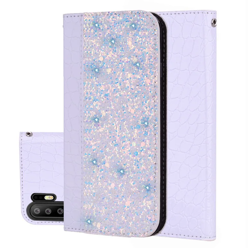 Магнитный блестящий кожаный флип-чехол для huawei P30 P20 Pro mate 20 10 Lite P Smart Plus Y6 Y7 Y9 Prime Nova 5 5i 4 3i