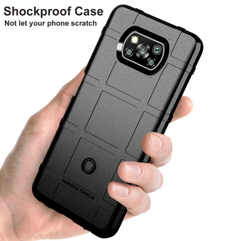 Rugged Shield Silicone Case For Xiaomi Mi Poco X3 Nfc X3 Pro M3 F3