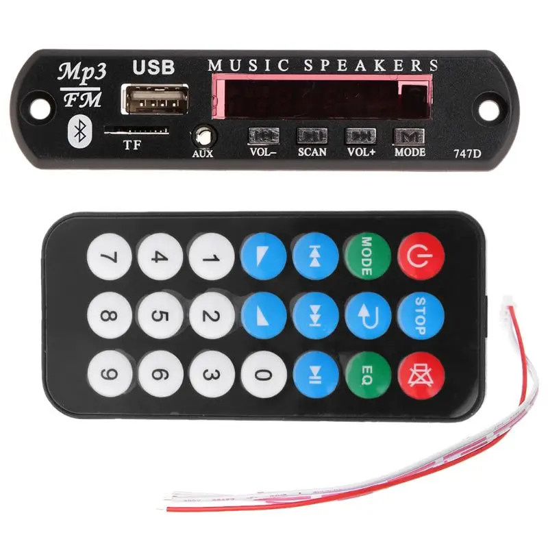 

Wireless Bluetooth Remote 12V MP3 WMA Decoder Board Audio Module USB TF Radio