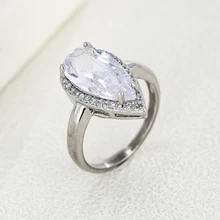 

Emmaya Fashion Wedding Party Female Jewelry Ingenious Design Ring With Waterdrop Shape Cubic Zircon Elegant Dress-Up