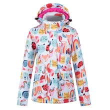 Лыжная куртка с животными, Женская водонепроницаемая ветрозащитная зимняя куртка, куртка для снежной погоды, теплое пальто, зимняя одежда для женщин, Camperas Ski Hombre