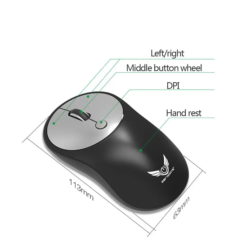 T25 2.4G Wireless Mouse Portable Mobile Optical Mouse With USB Receiver Adjustable 2400 DPI For Notebook PC Laptop