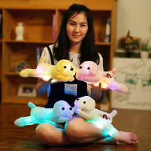 1 шт. 35 см Креативный светодиодный светильник плюшевая собака мягкие животные светящиеся плюшевые игрушки красочные светящиеся подушки Рождественский подарок для детей