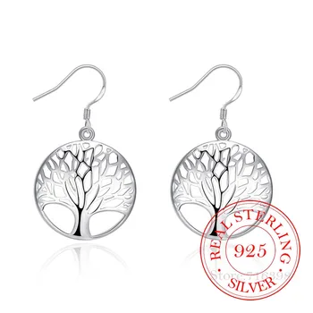 

925 Sterling Silver Earring Korean Tassel Vintage Tree of Life Long Dangle Earrings For Women 2020 Engagement Wedding Jewelry