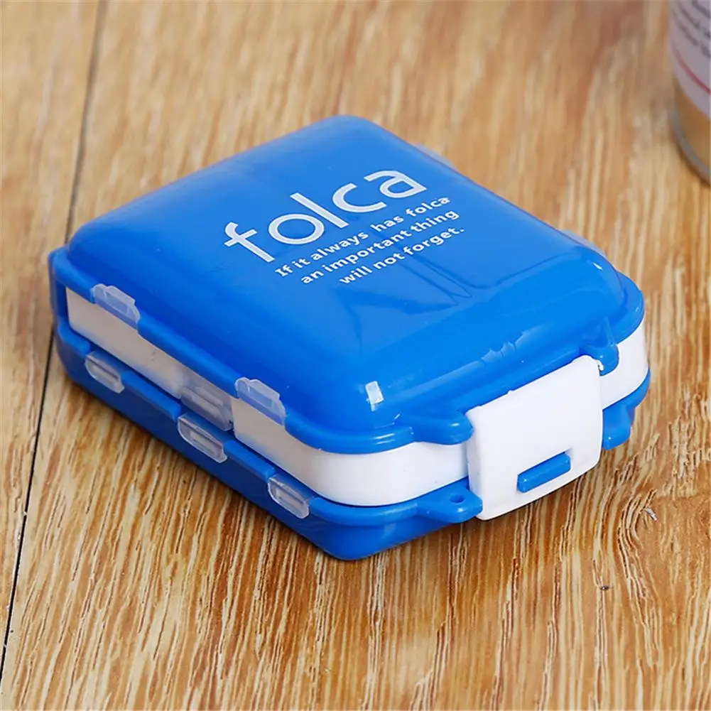 Pill Box Mini 8 Grids Medicine Tablet Week Pillbox Case Container Organizer Health Care Drug Travel Divider Portable Tool