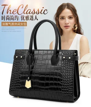 

2020 Europe And America Crocodile Pattern PU Leather WOMEN'S Bag Fashion Shoulder Bag Portable Shoulder Bag Women's